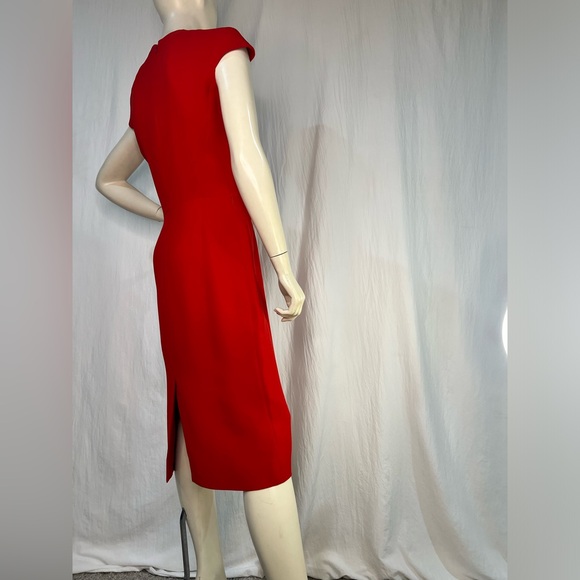 Dior Red silk elongated sheath dress F40 / US8. Vintage 2010’s. - Picture 3 of 9